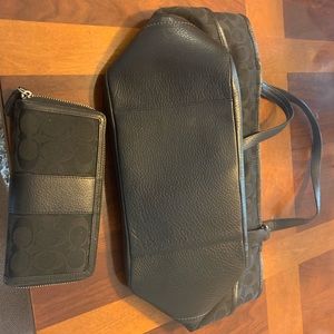 Coach tote bag with matching wallet